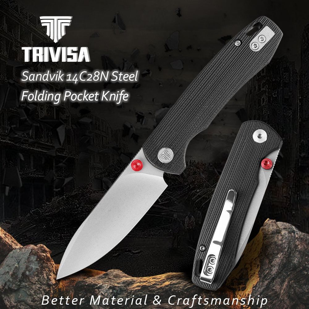 Woodworking Gifts For Men - TRIVISA Folding Knife for Men, 3.74