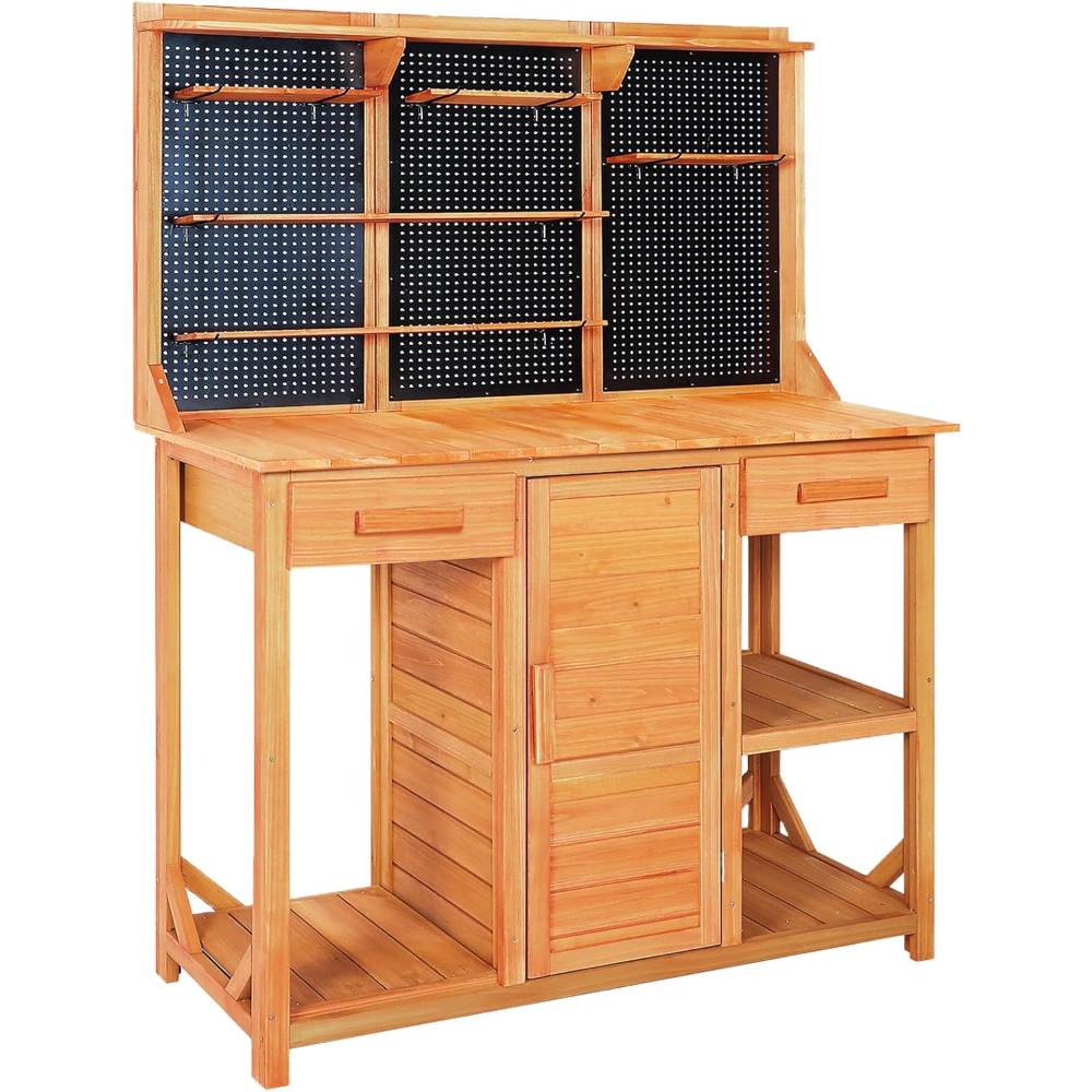 Woodworking Workbench - Outdoor Potting Bench,Wooden Potting Table with