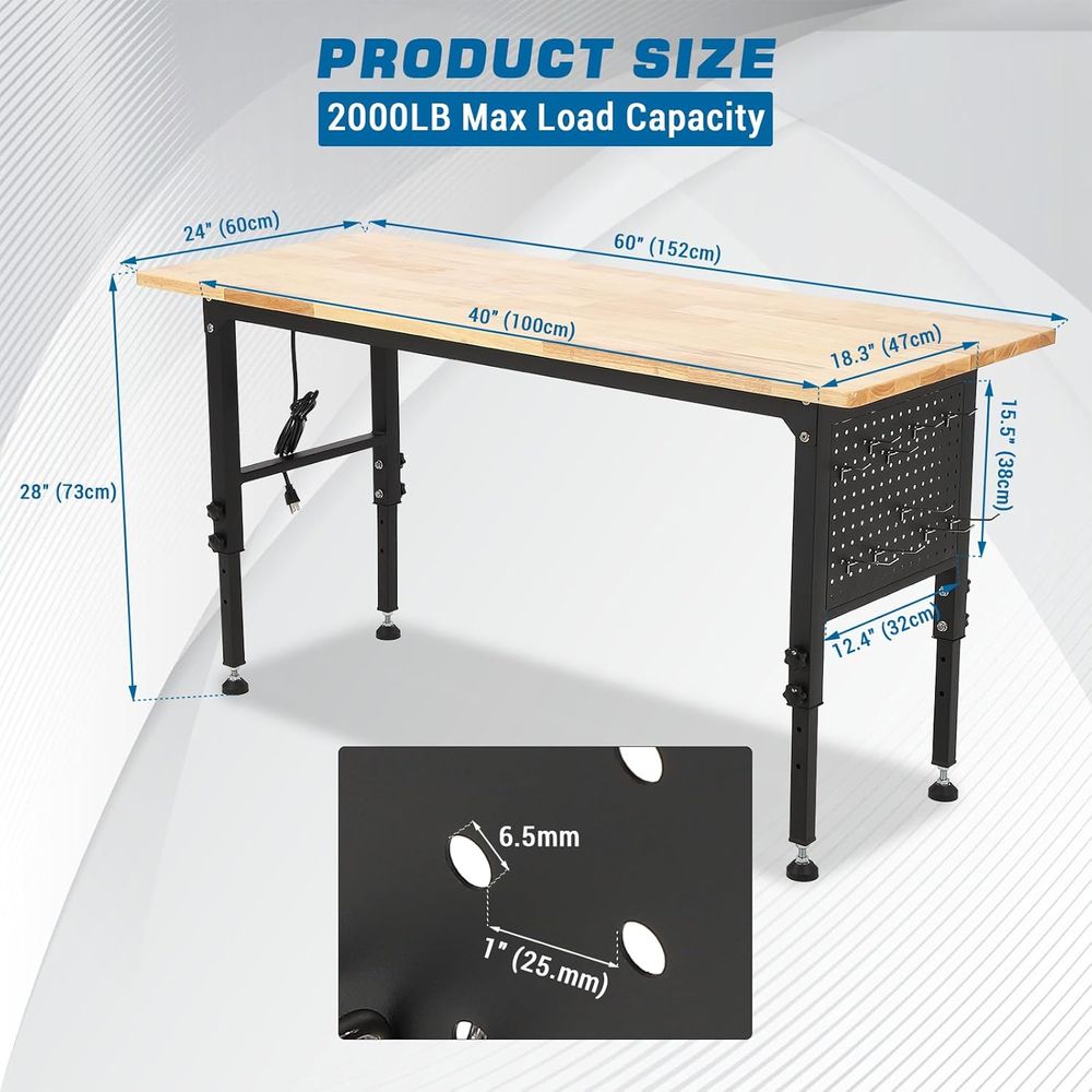 60 x 24 Adjustable Height Roll – Woodworking Workbench recenzja i cena