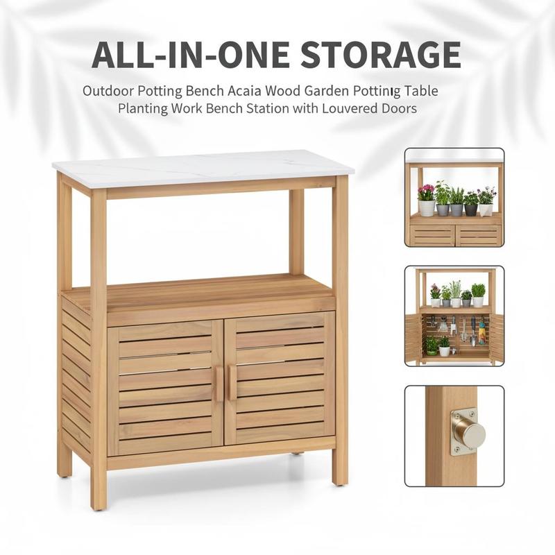 Outdoor Potting Bench Acacia W – Woodworking Workbench recenzja i cena