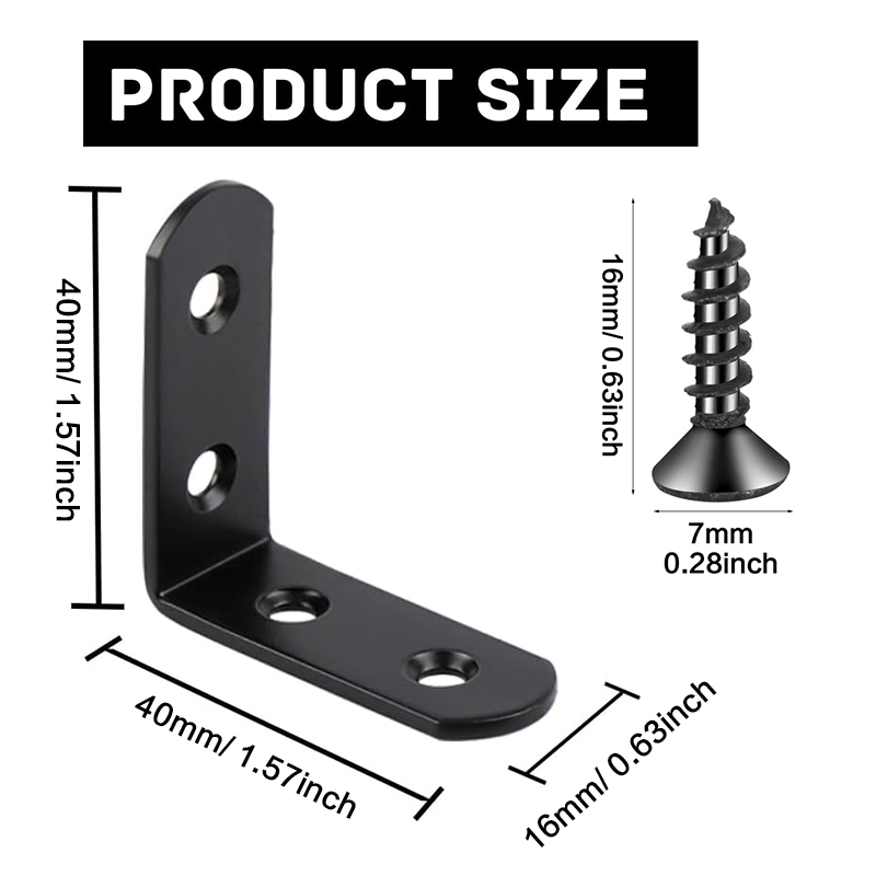 6-20 Pcs Black Corner Brace L  – Woodworking Joint recenzja i cena