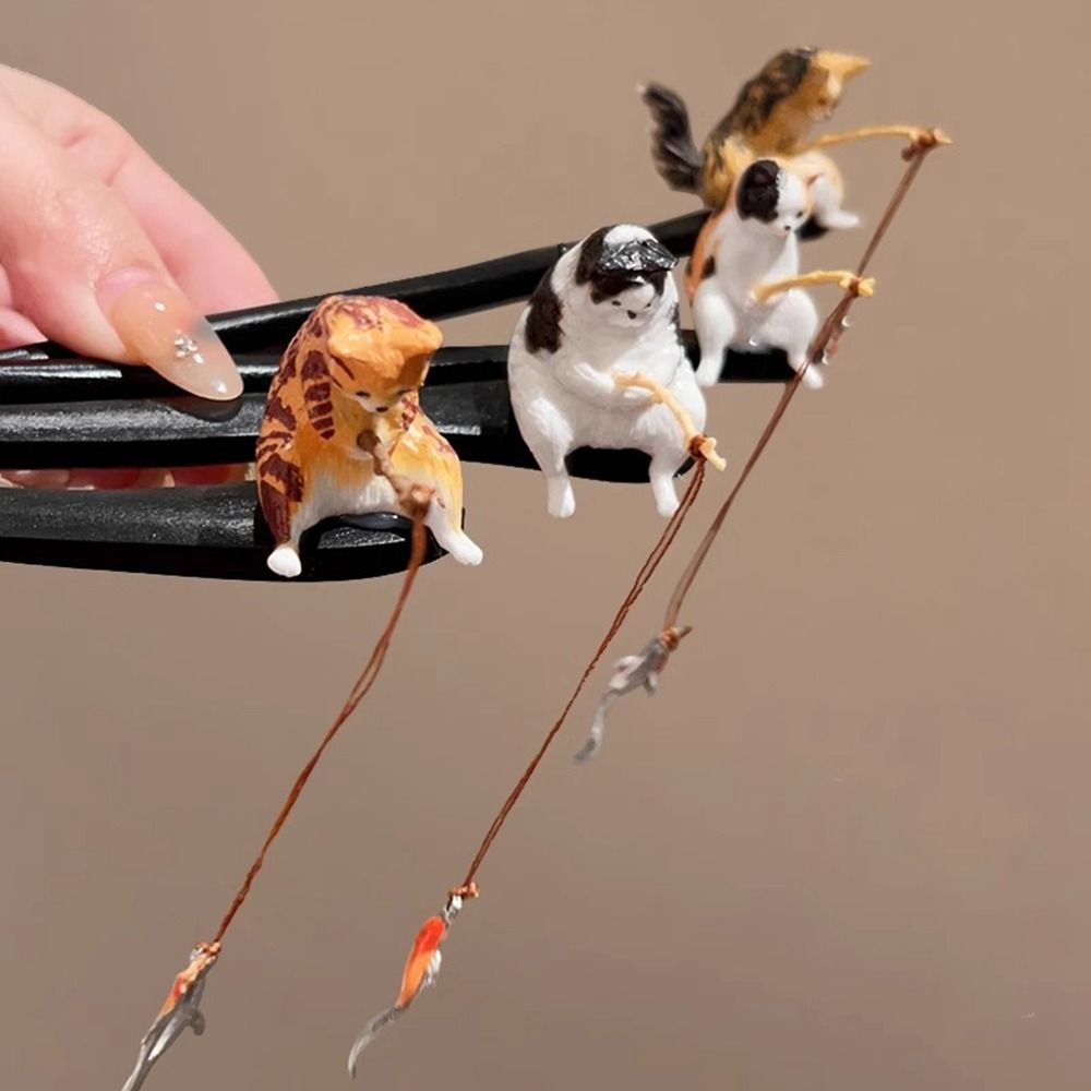 Cute Cat Fishing Wooden Hair S – Woodworking For Kids recenzja i cena