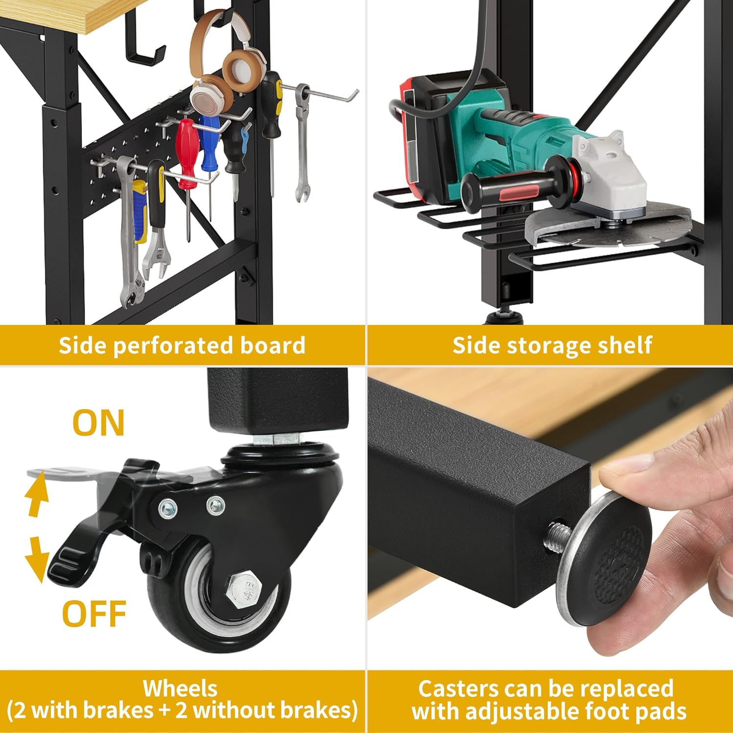 Work Bench With Wheels Pegboar – Woodworking Garage recenzja i cena