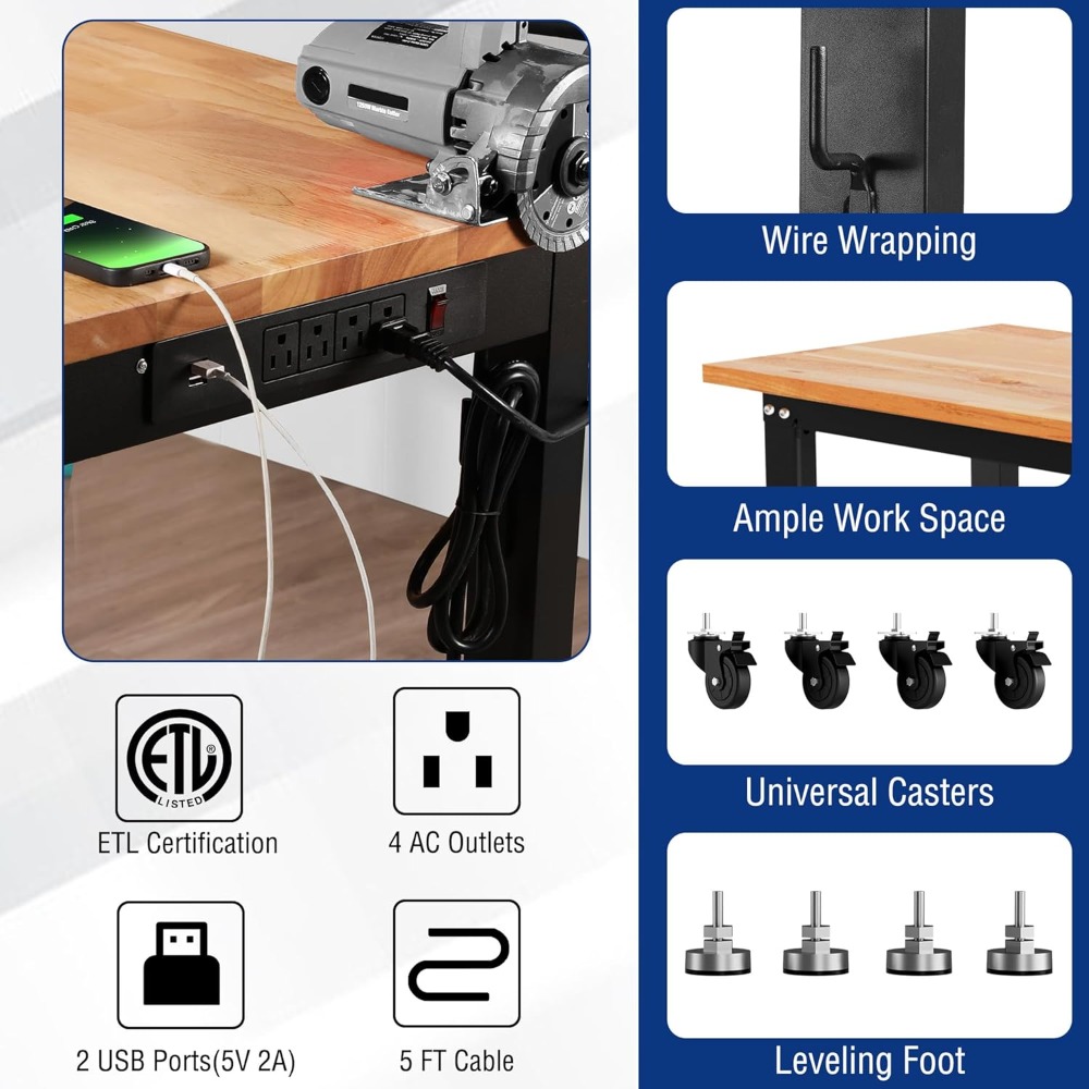 Garage Workbench, 48X22 Adjust – Woodworking Workbench recenzja i cena