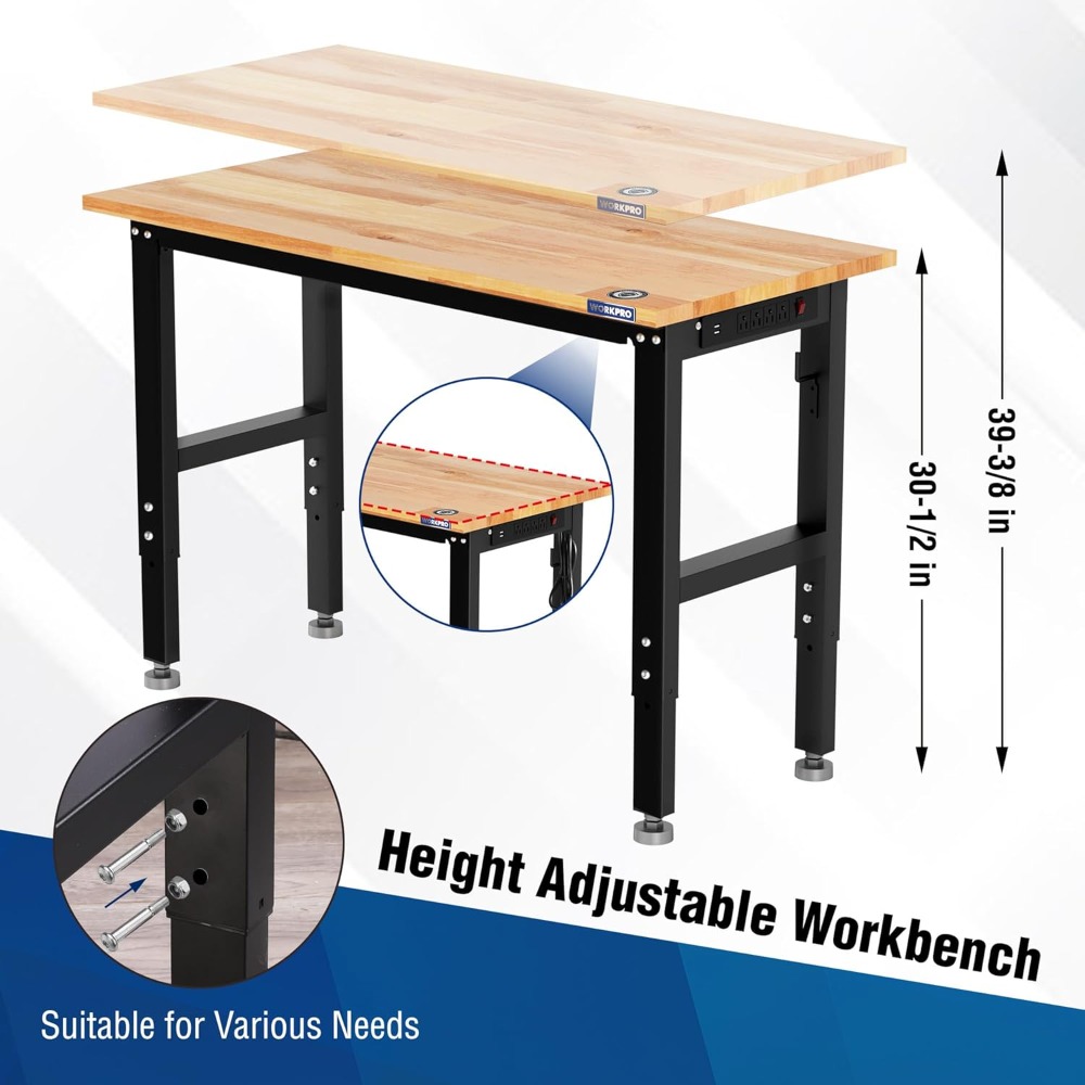 Garage Workbench, 48X22 Adjust – Woodworking Workbench recenzja i cena