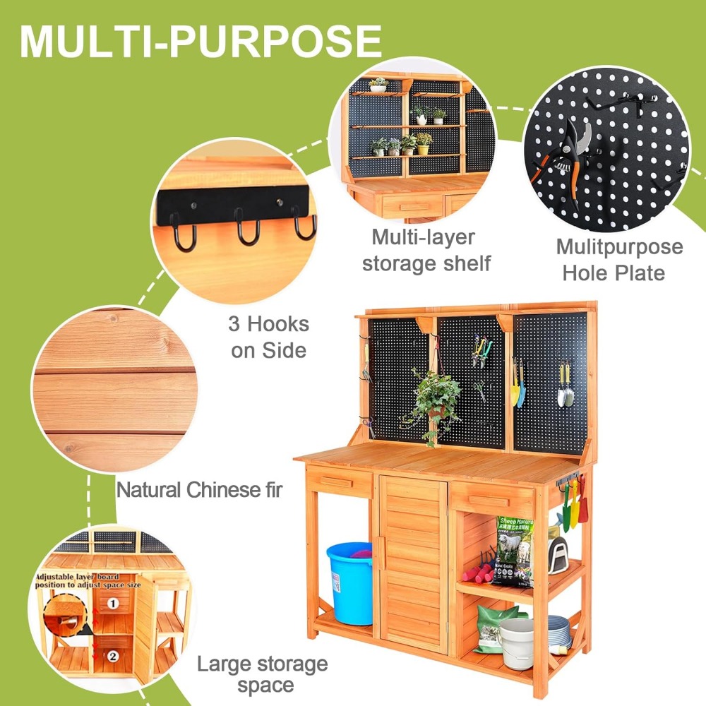 Outdoor Potting Bench,Wooden P – Woodworking Workbench recenzja i cena