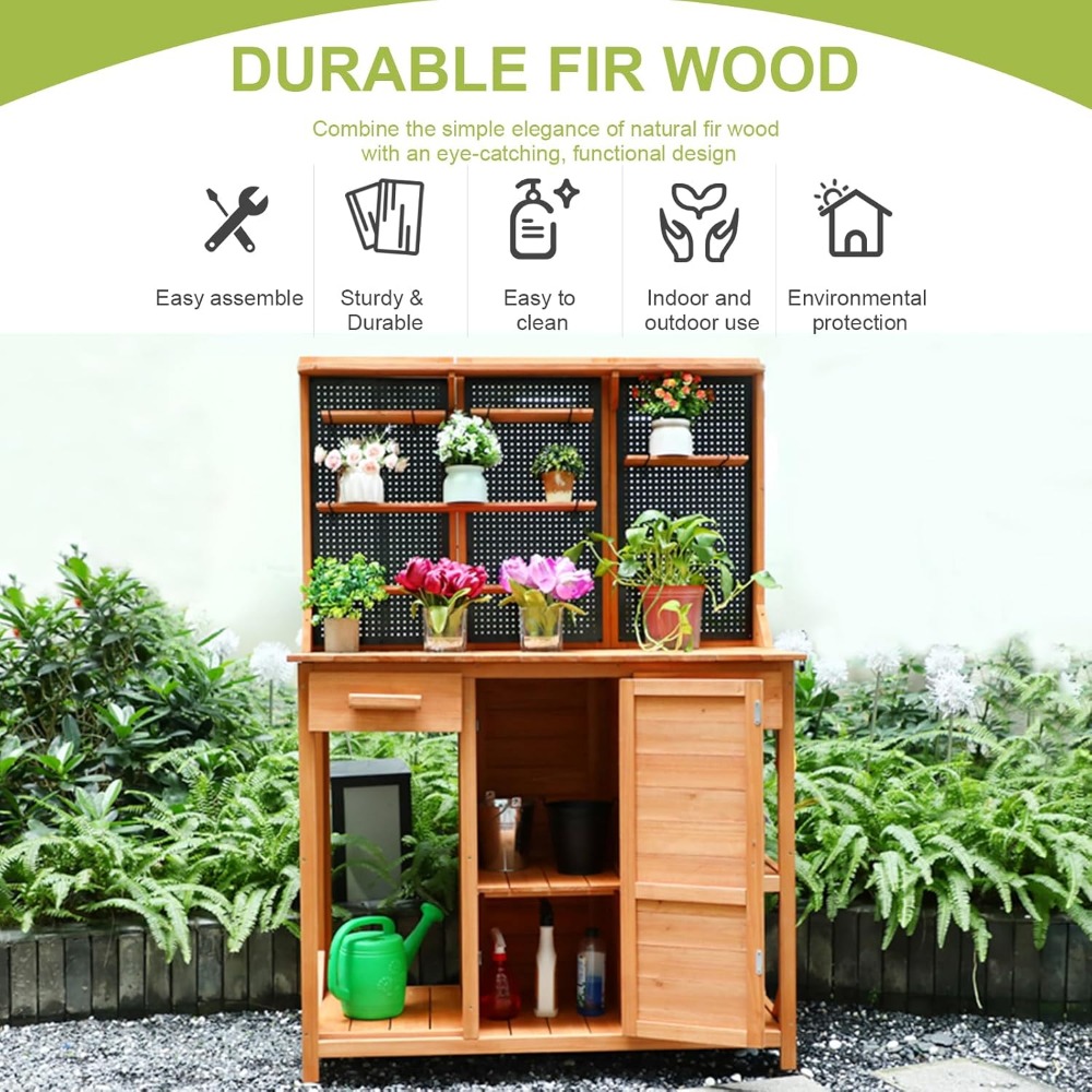 Outdoor Potting Bench,Wooden P – Woodworking Workbench recenzja i cena