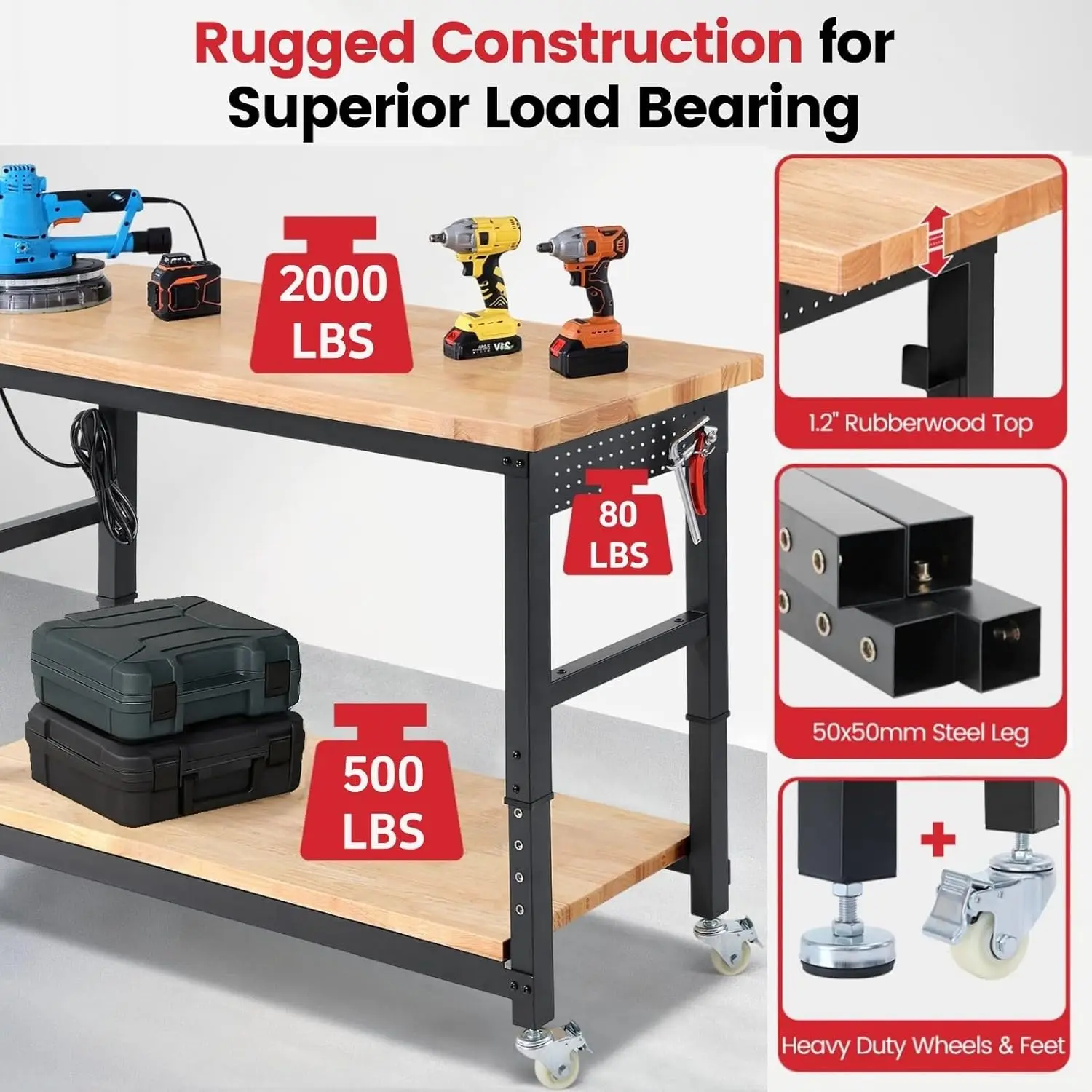 ENJOYWOOD Work Table for Garag – Woodworking Workbench recenzja i cena