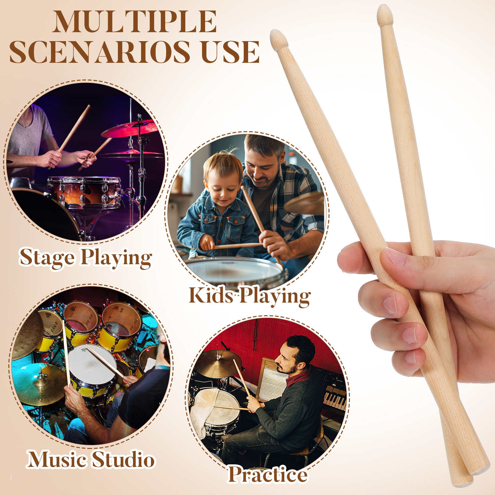 4pcs Children Drum Sticks Mapl – Woodworking For Kids recenzja i cena